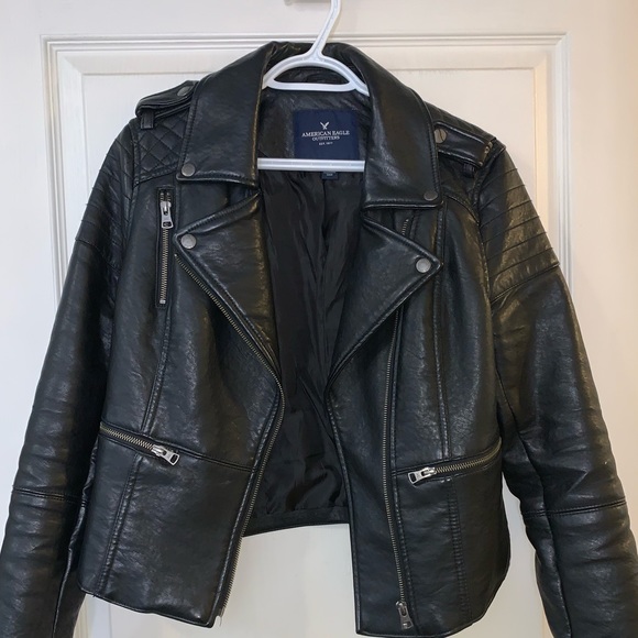 American Eagle M faux leather moto jacket - Picture 6 of 8